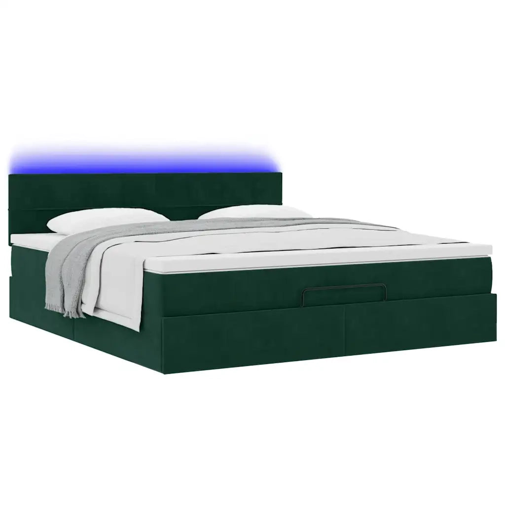 Struttura Letto Pouf con Materasso 160x200 cm in Velluto