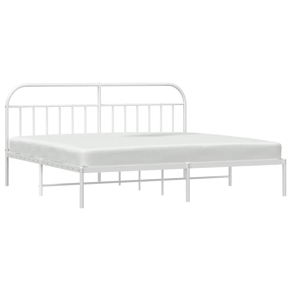 Giroletto con Testiera-Struttura Letto con testiera Metallo Bianco 193x203 cm 148532