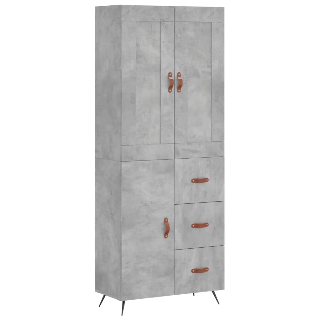 Buffet credenza cassettiera armadio mobile contenitore organizer cucina soggiorno salotto alto 69,5 x 34 x 180 cm legno ingegnerizzato grigio 02_0034542