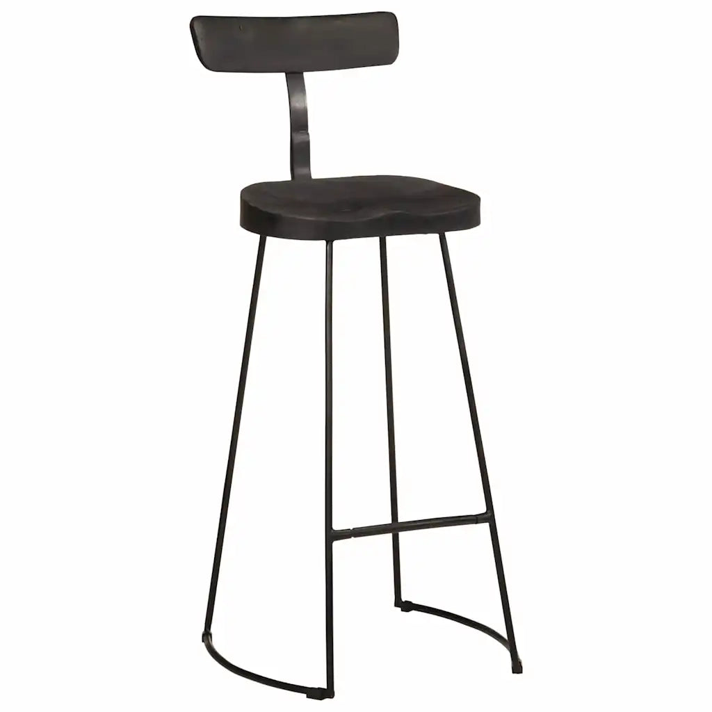 Sgabelli da Bar 2 pz Neri 49x43x103 cm Legno Massello di Mango 4013515