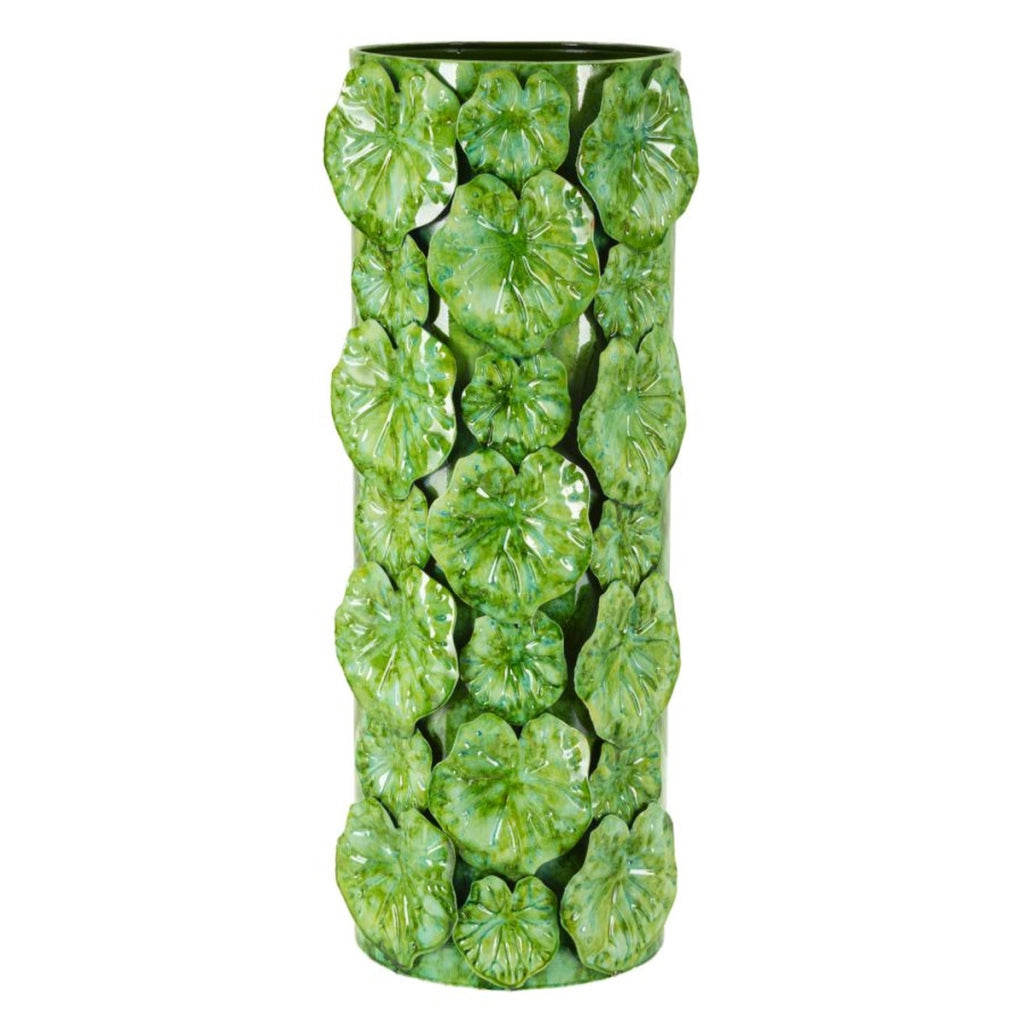 Vaso Decorativo VKH850, Bianco, Metallo, 18x17,5x46 cm