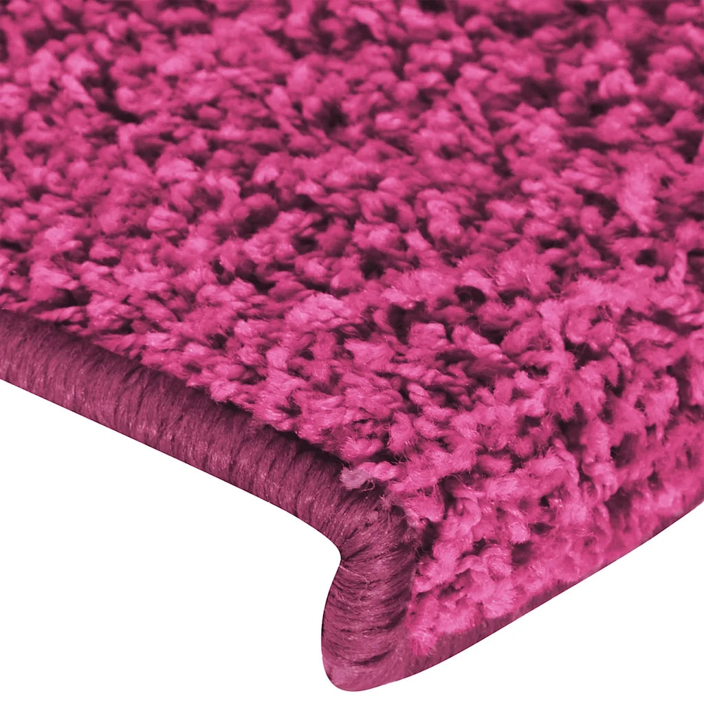 Tappetini per scale 30 pz 65x21x4 cm Rosa Bordo rettangolare