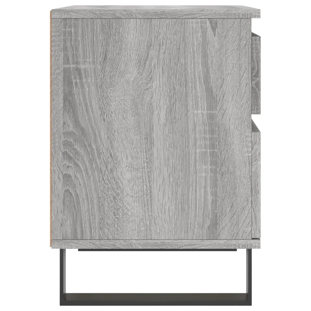 Comodini 2pz Grigio Sonoma 40x35x50 cm in Legno Multistrato 830697