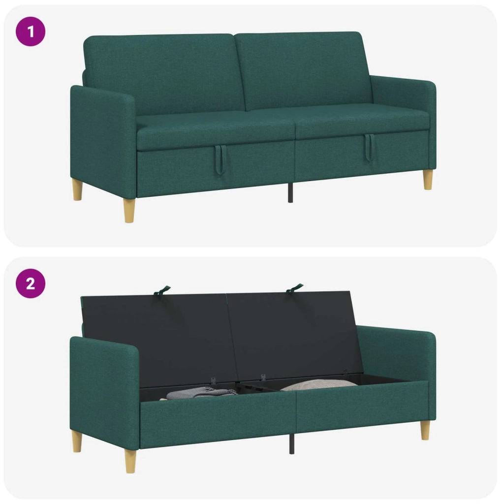 Divano con Storage Verde Scuro 192 x 78 x 87 cm Poliestere 42036980