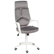 Sedia da ufficio in velluto girevole regolabile in altezza reclinabile in schiuma stampata a iniezione colore grigio