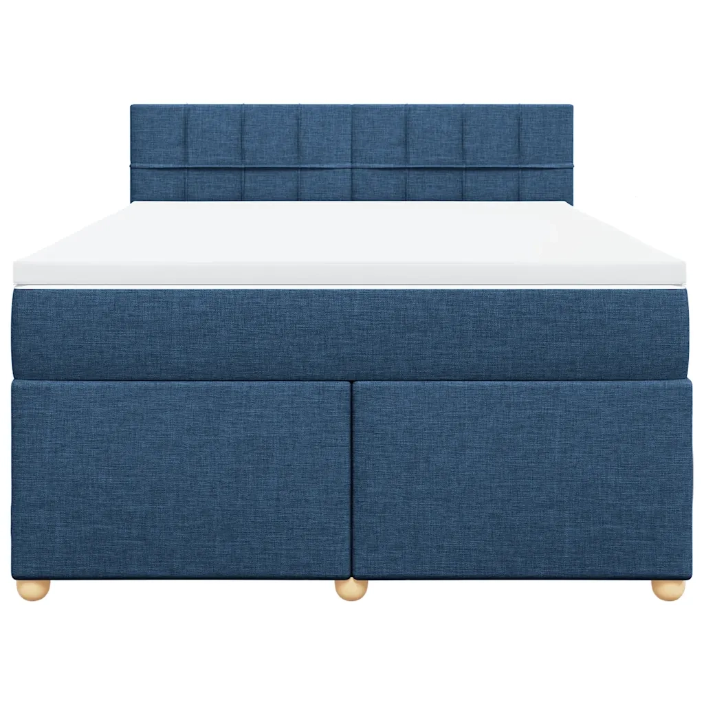 Giroletto a Molle con Materasso Blu 140x190 cm in Tessuto