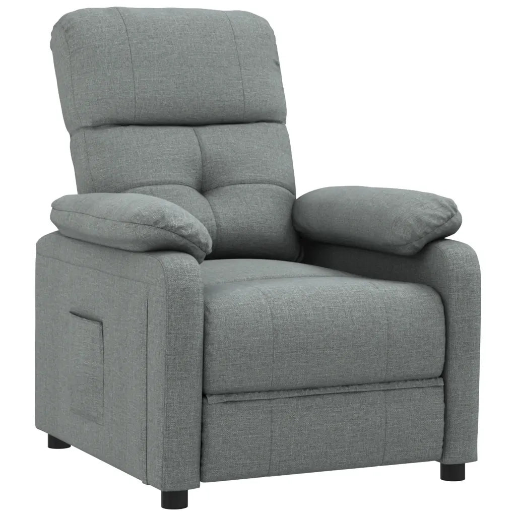 Poltrona | Sedia Relax Reclinabile in Tessuto Grigio Scuro