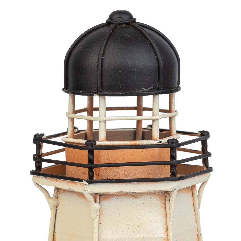 Salvadanaio faro in metallo blu 13,5x12x30h