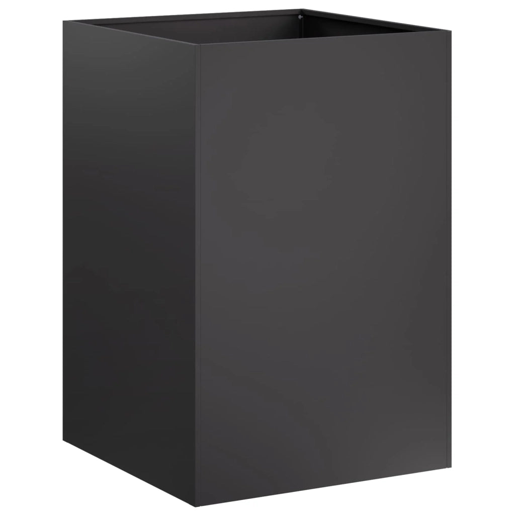 Vaso da giardino Nero 40 x 40 x 75 cm Acciaio laminato a freddo 8005372