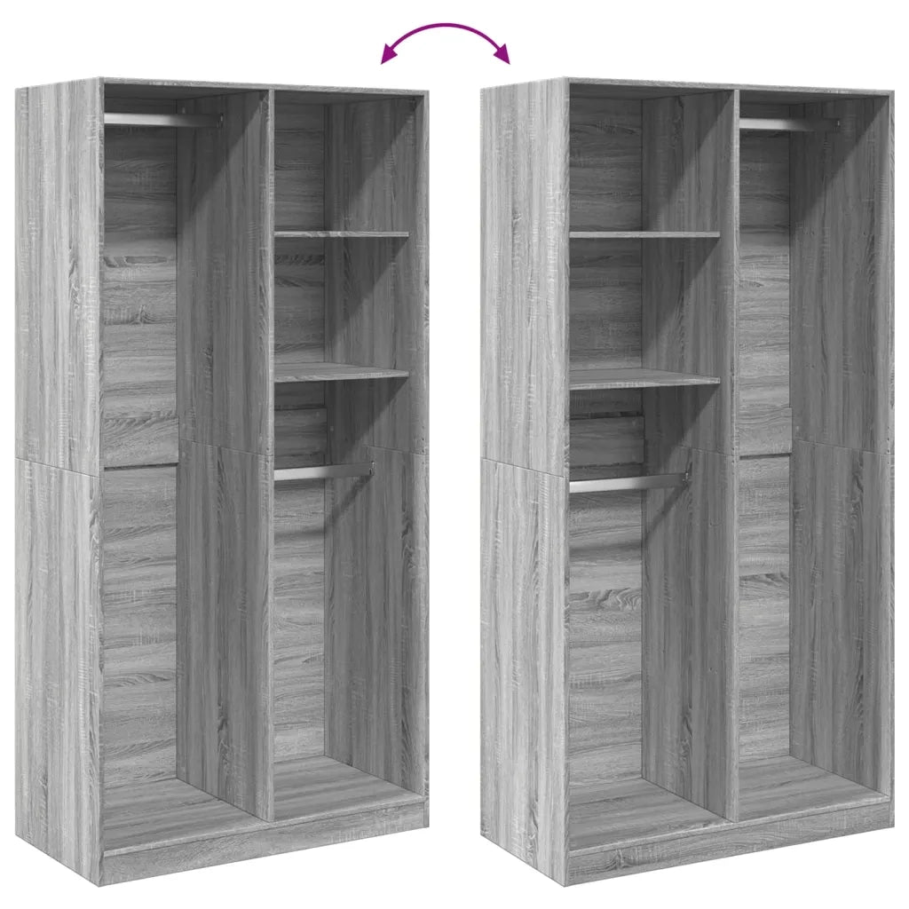 Armadio Grigio Sonoma 100x50x200 cm in Legno Multistrato 3307770
