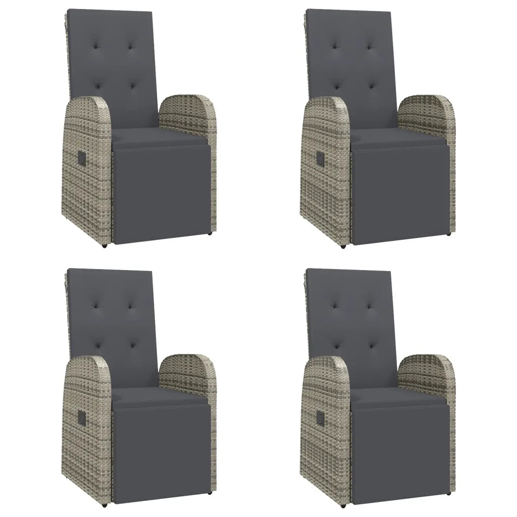 Set da Pranzo da Giardino 5 pz con Cuscini in Polyrattan Grigio 3157592