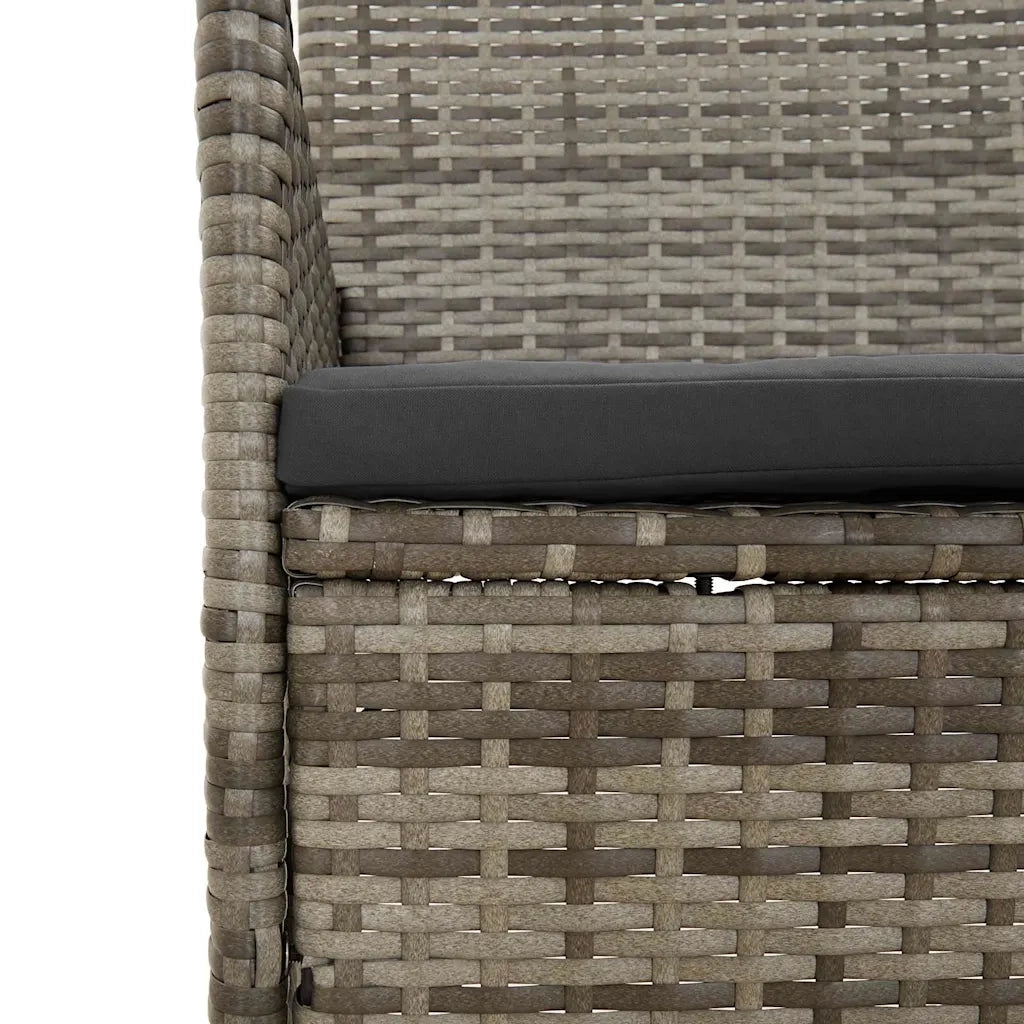 Set Divani da Giardino 4 pz | Set Salotto da Giardino con Cuscini in Polyrattan Grigio