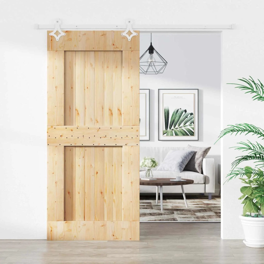 Porta scorrevole Naturale e Bianco 90 x 210 cm 3445110