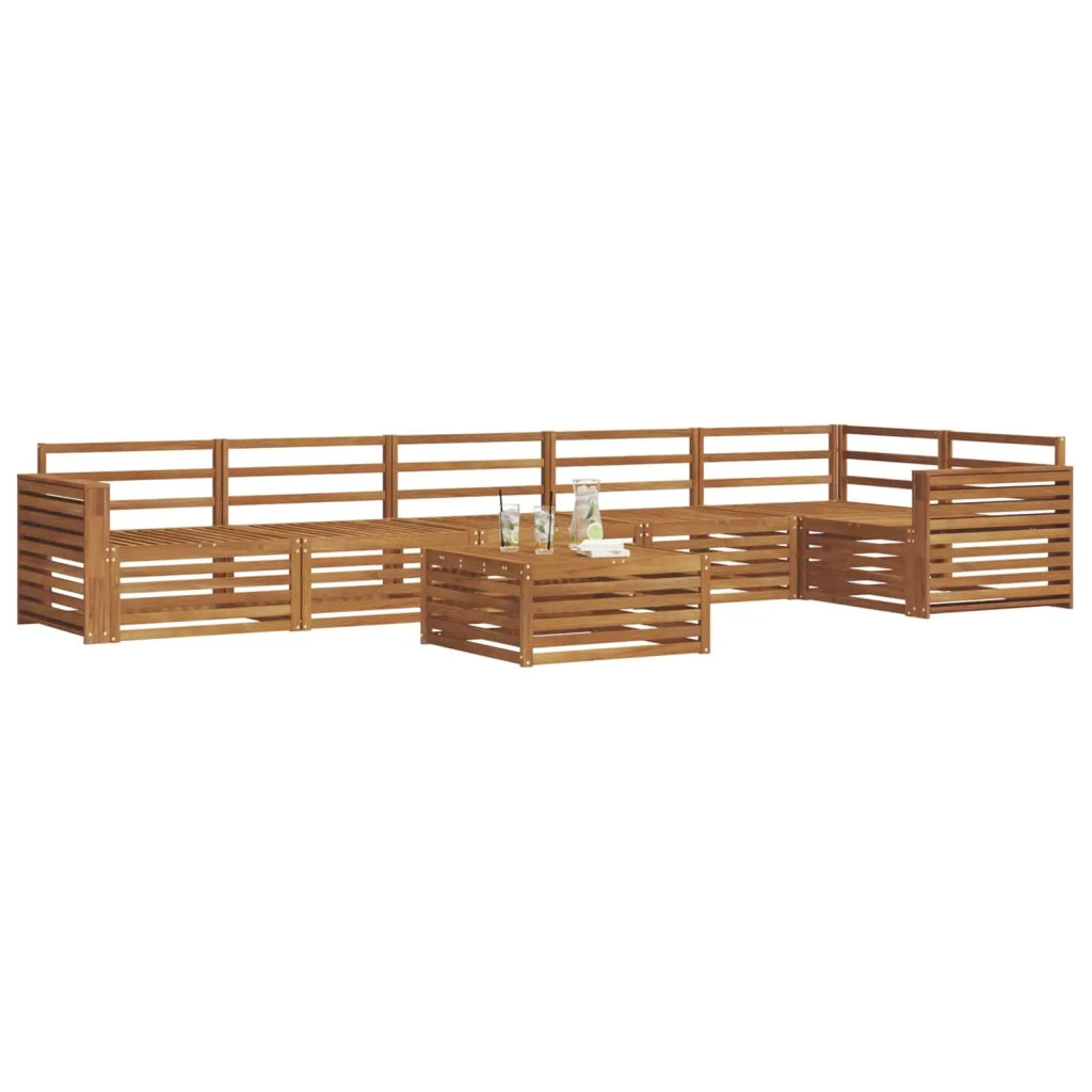 Set di divani da esterno 7 pcs Naturale