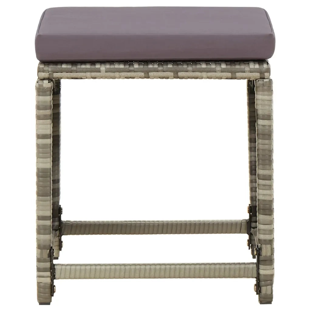 Sgabelli da Giardino 4 pz con Cuscini in Polyrattan Grigi 316873