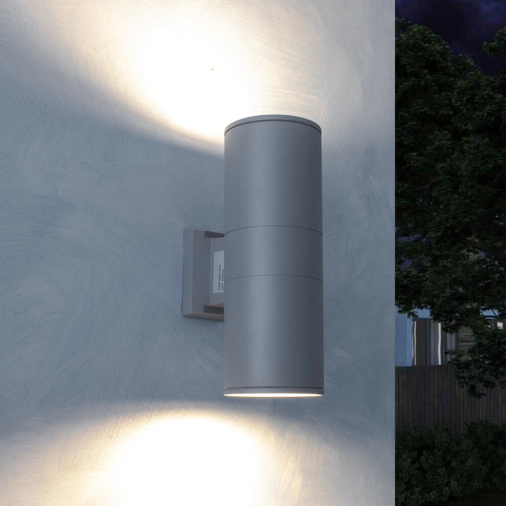 YORK Applique muro parete lampada doppia emissione LED attacco E27 luce giardino facciate ingresso 230V