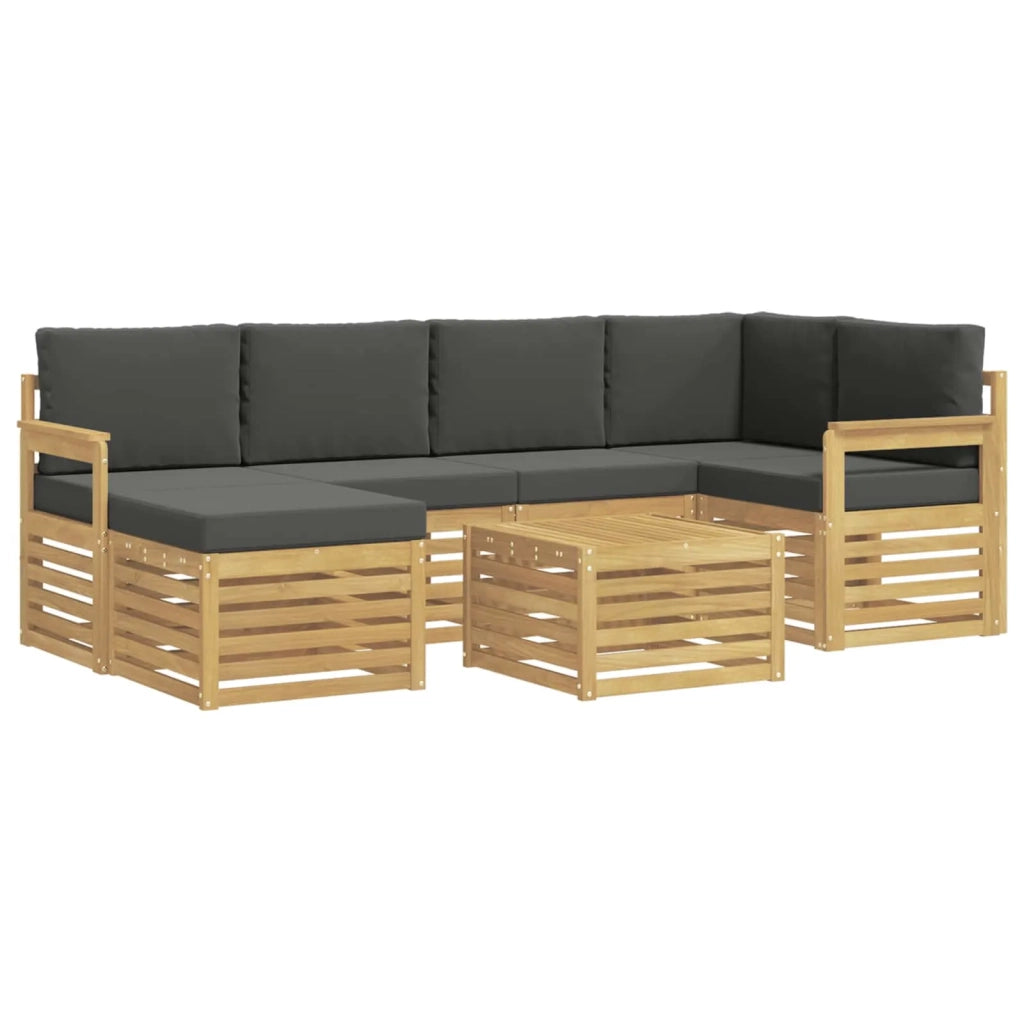Set di divani da esterno 7 pcs Bianco e Antracite Poliestere 3392142
