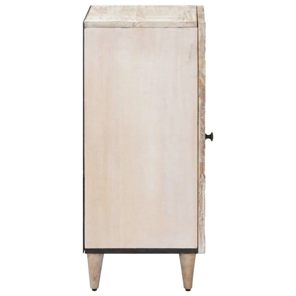 Credenza | Madia | Buffet da pranzo | Armadio da pranzo Bianco 40 x 33,5 x 75 cm Legno di mango massello