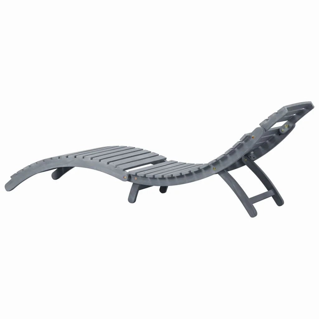 Lettino prendisole sdraio lettino da giardino mobile da esterno per patio con cuscino grigio legno massello di acacia 02_0012470