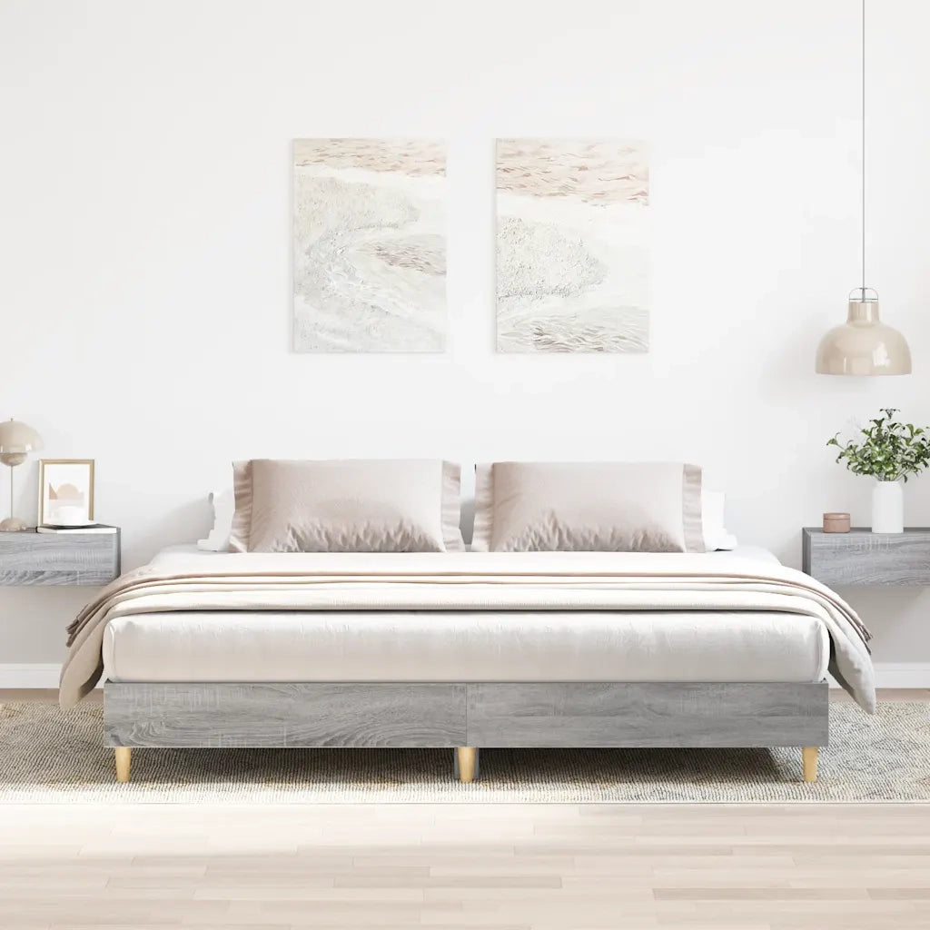 Letto matrimoniale | Letto per adulti | Giroletto senza Materasso Grigio Sonoma 180x200 cm Truciolato