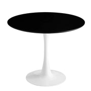 LÚZETE - TAVOLO SAN ANTONI Ø120 CM GAMBA BIANCA PIANO NERO