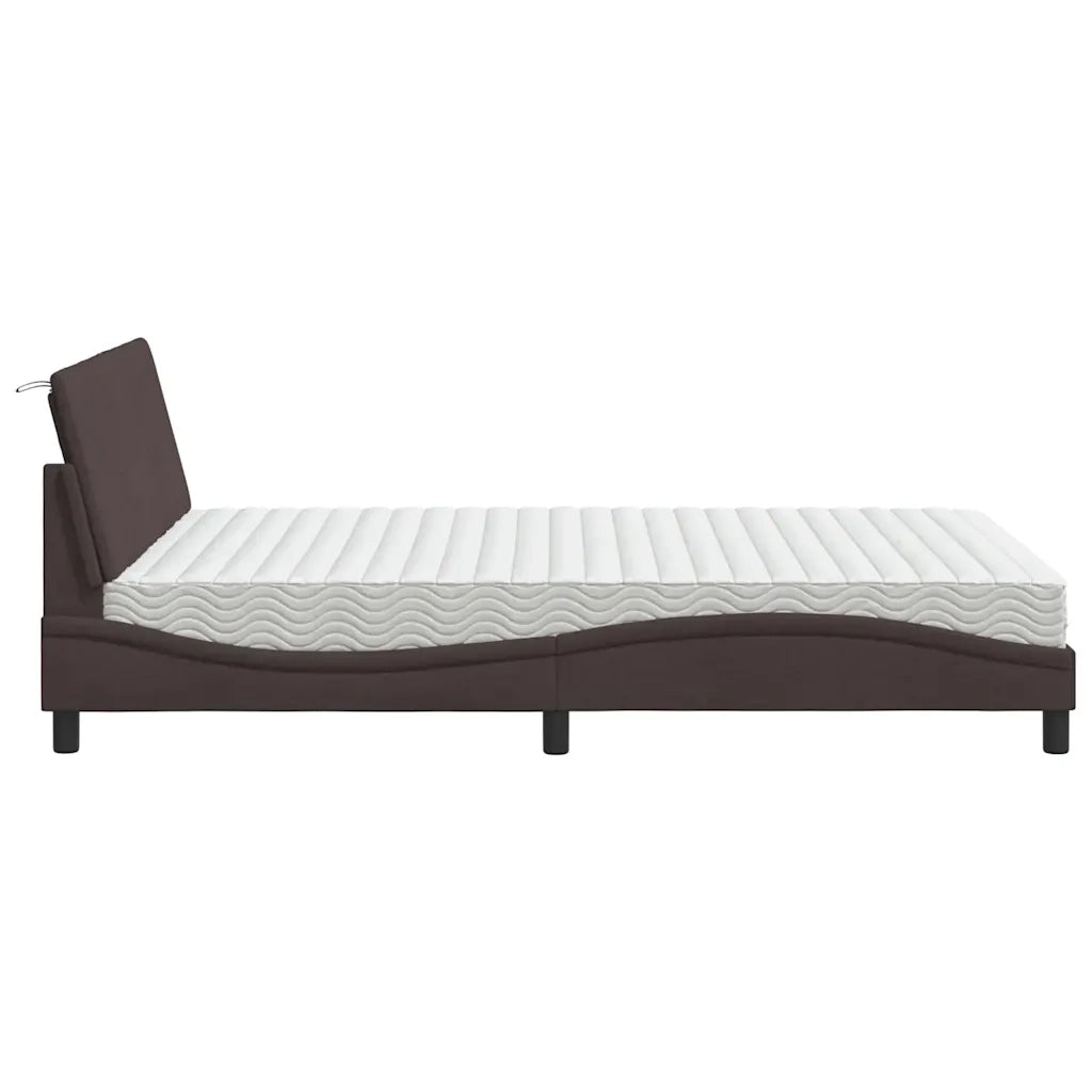 vidaXL Letto con Materasso Marrone Scuro 120x200cm Tessuto