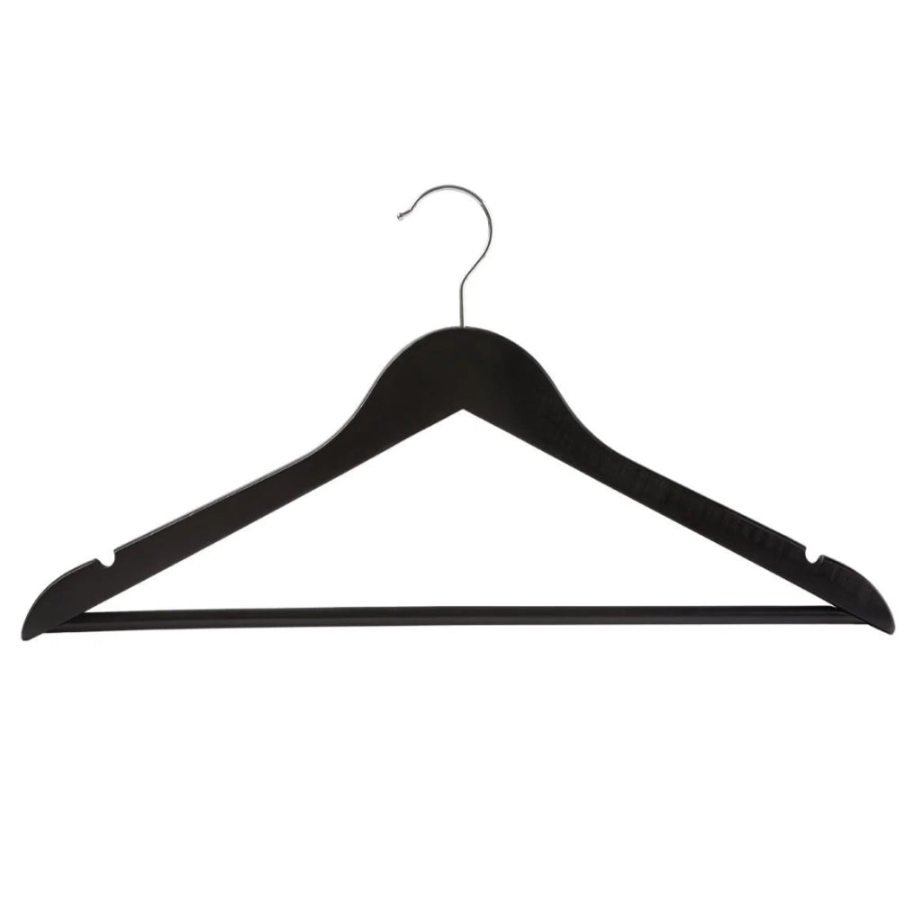 Set di 50 appendiabiti in acero con scanalature e barra girevole a 360 gradi per pantaloni colore nero 12_0003789