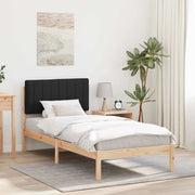 Letto con Testiera Rivestita Nero 90 x 190 cm 878086