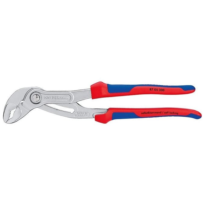 Knipex 87 05 300 Pinza a becco di pappagallo regolabile con 30 posizioni impugnature ergonomiche a due componenti acciaio cromo-vanadio colore Blu Rosso