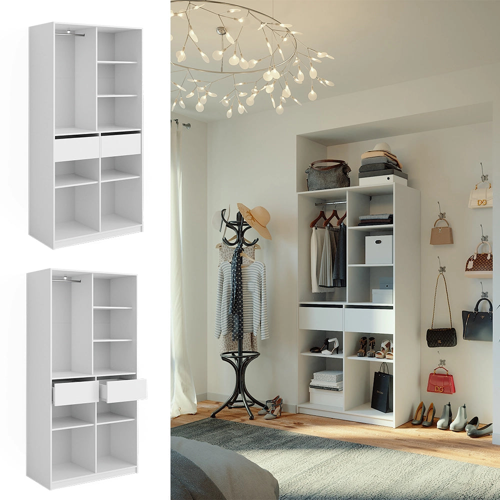 Vicco Armadio Bianco 100 x 200 cm con 2 cassetti