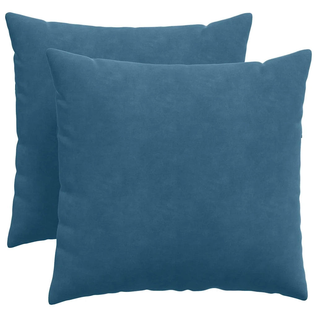 Cuscini da Divano 2 pz | Cuscini per sedie Blu 50 x 50 cm Tessuto in Cords