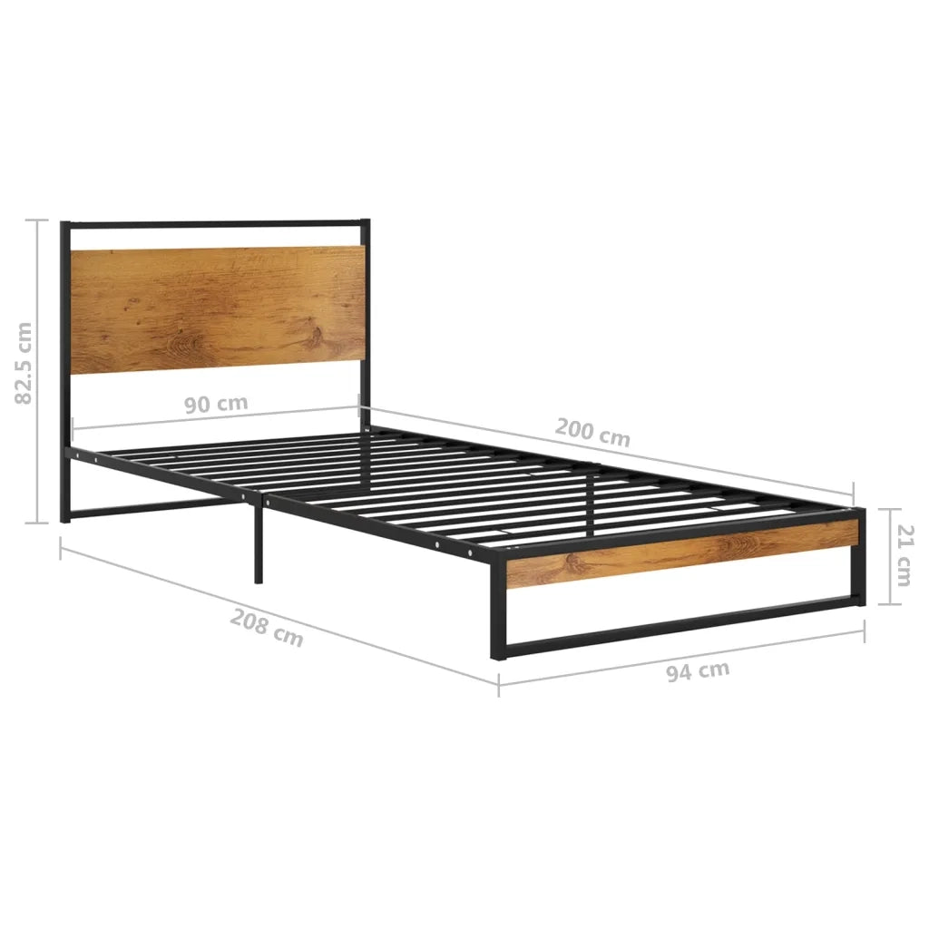 Letto singolo | Letto per adulti | Giroletto in Metallo 90x200 cm