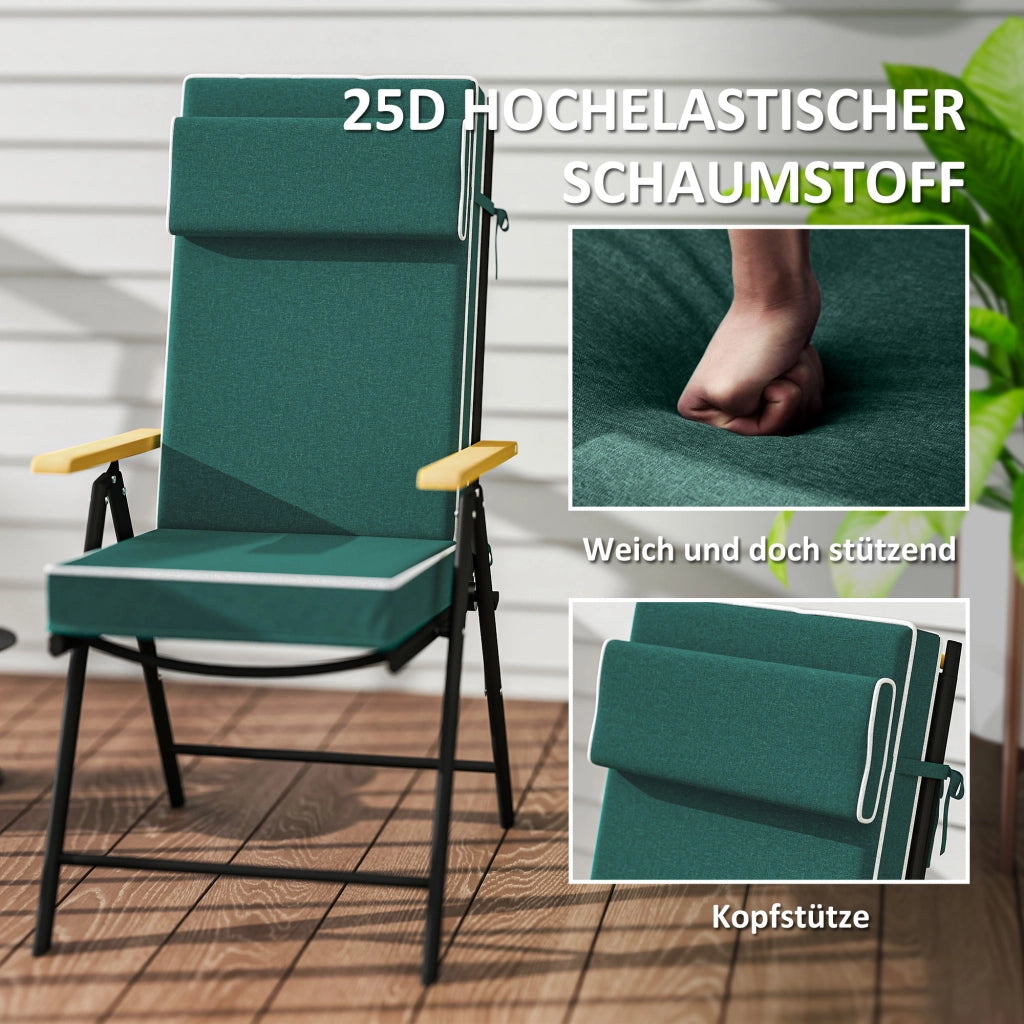 Cuscino Sedia con Schienale ¨C Zephmum ¨C Verde, Tessuto, 120x47x9.5 cm