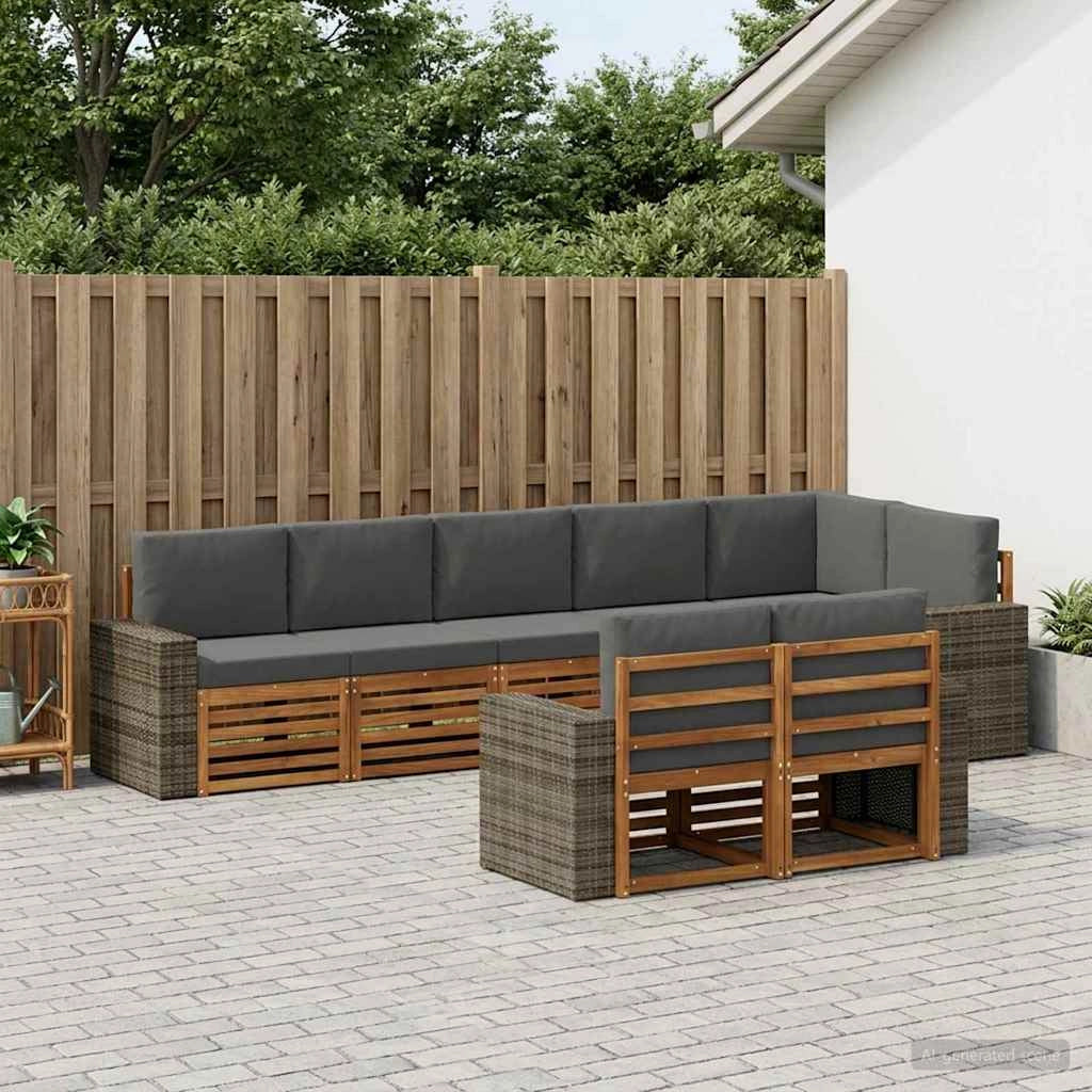 Set di divani da esterno 8 pz Poliestere 3384518