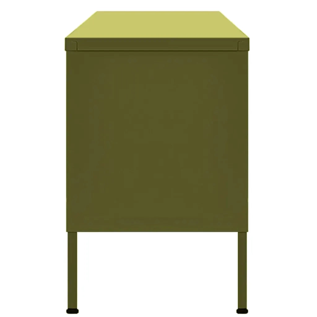 Mobile TV Verde Oliva 105x35x50 cm in Acciaio 336234