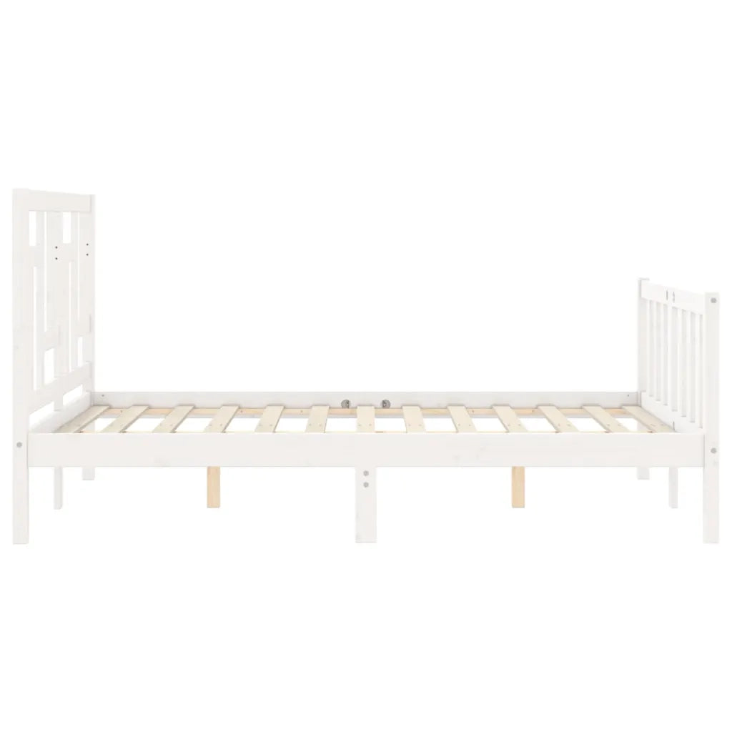 Giroletto senza Materasso-Struttura Letto Bianco 120x200 cm Legno Massello Pino 130141