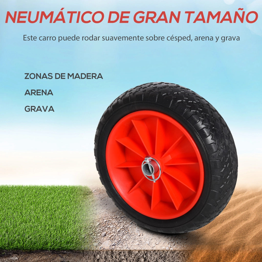 Carrello Pieghevole per Tavole da Surf con 2 Ruote ¨C zephmum ¨C Nero e Rosso 64x55x38,5 cm