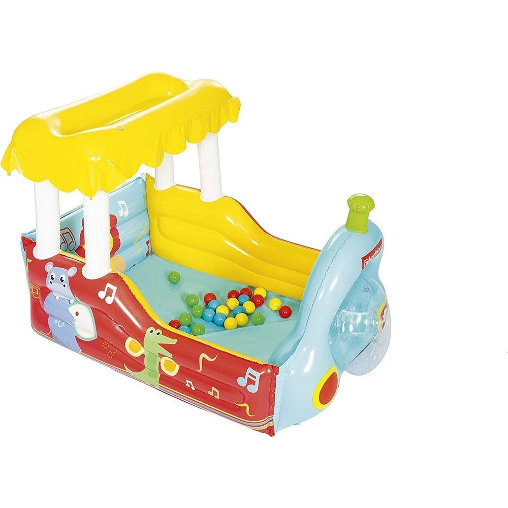 Trade Shop - Trenino Gonfiabile Per Bambini 2 Anni+ Play Center 132x94x89cm Con Palline 93537 -