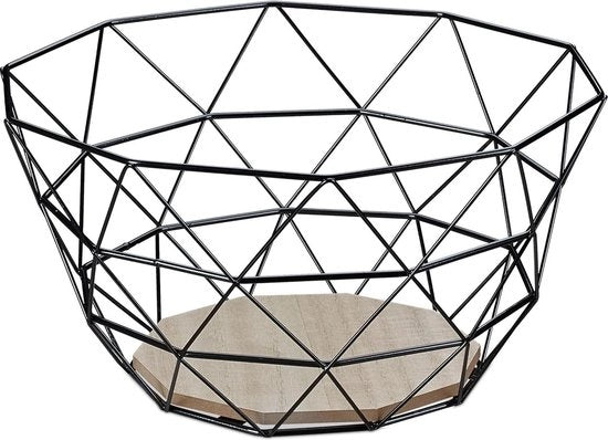 Scatola metallica design industriale nero per verdure frutta pane - 145x28x28 cm