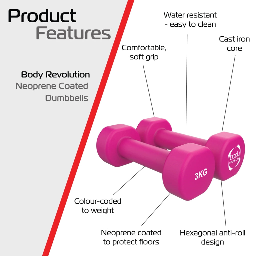 Manubri neoprene 2 x 3kg per allenamento
