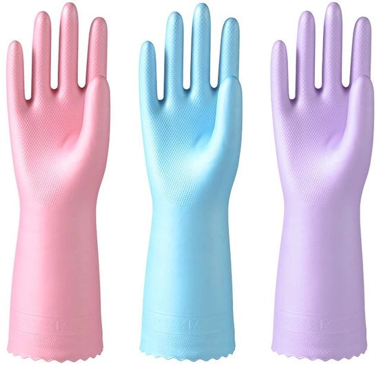 Manici da pulizia 3 pezzi - Impermeabili - Antiscivolo - Riciclabili - Fodera di cotone - Taglia media - Manici da cucina