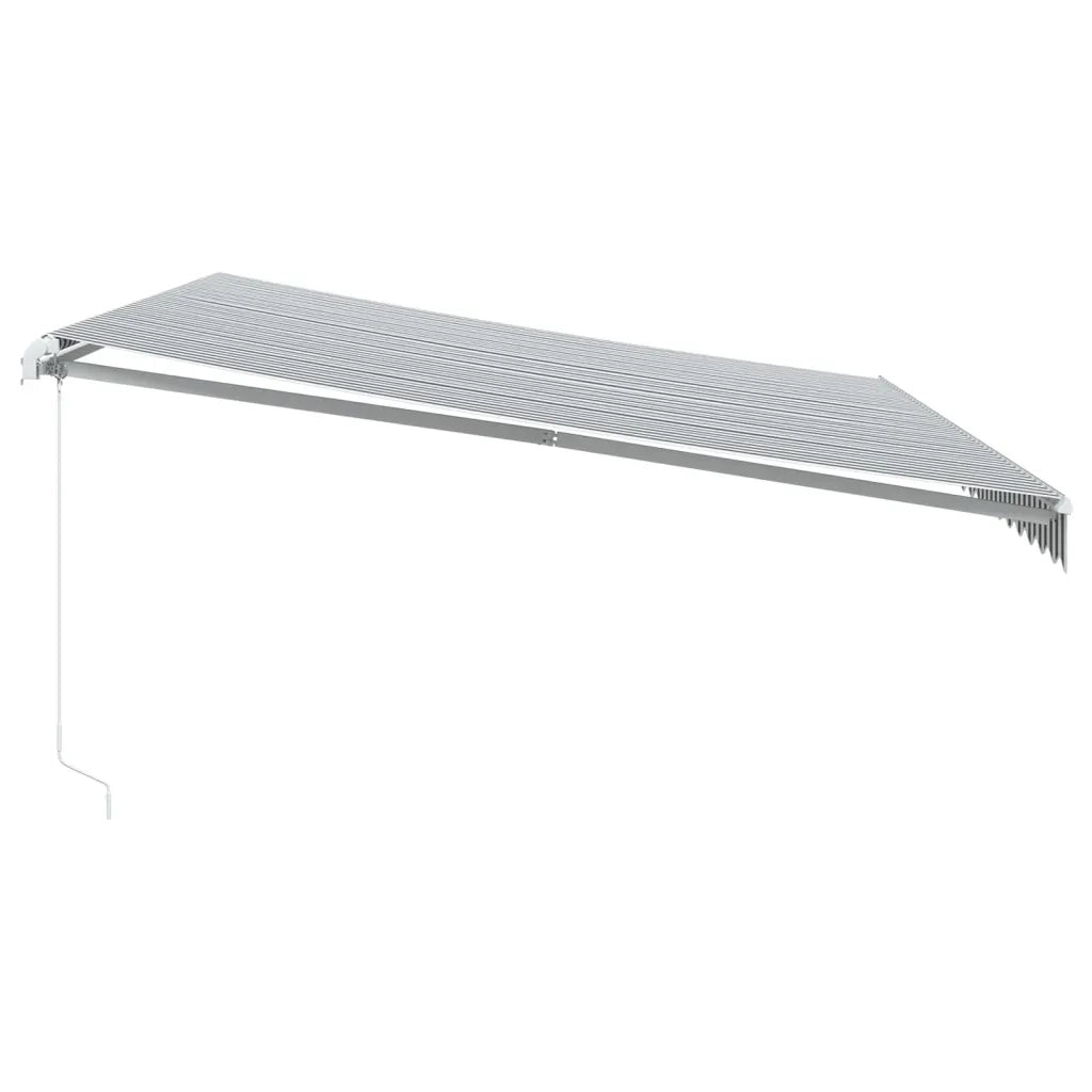 vidaXL Tenda Retrattile Manuale con LED Antracite e Bianco 500x350 cm