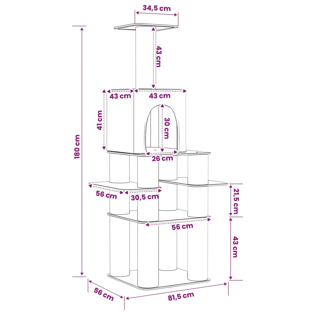 Albero per gatti con pali per graffiare in sisal Grigio Scuro 42033041
