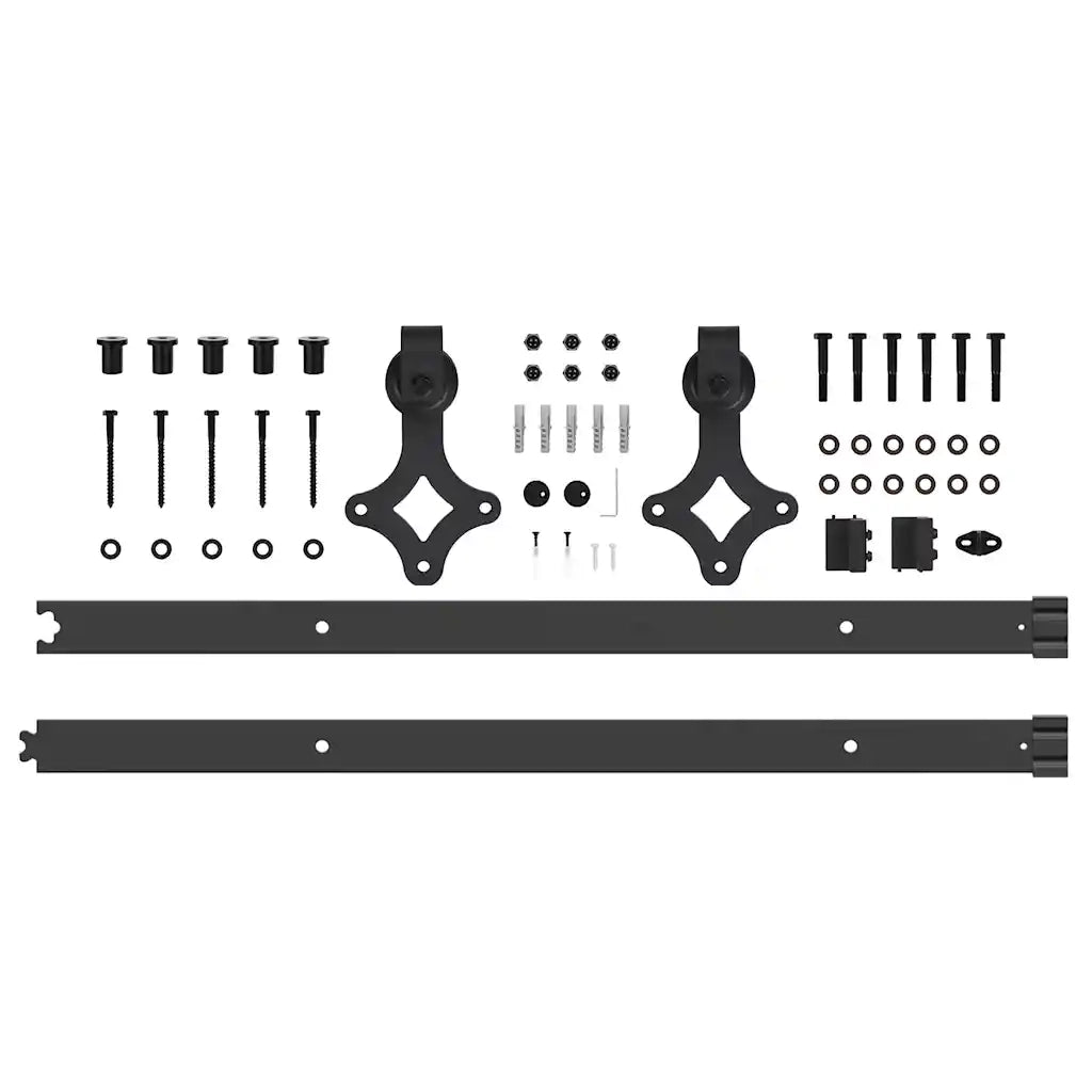 Kit di Binari per Porte Scorrevoli 152,5 cm Acciaio Nero CFW8364309