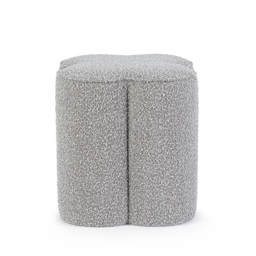 Pouf Sagomato in Tessuto Bouclé Effetto Naturale - WALKER
