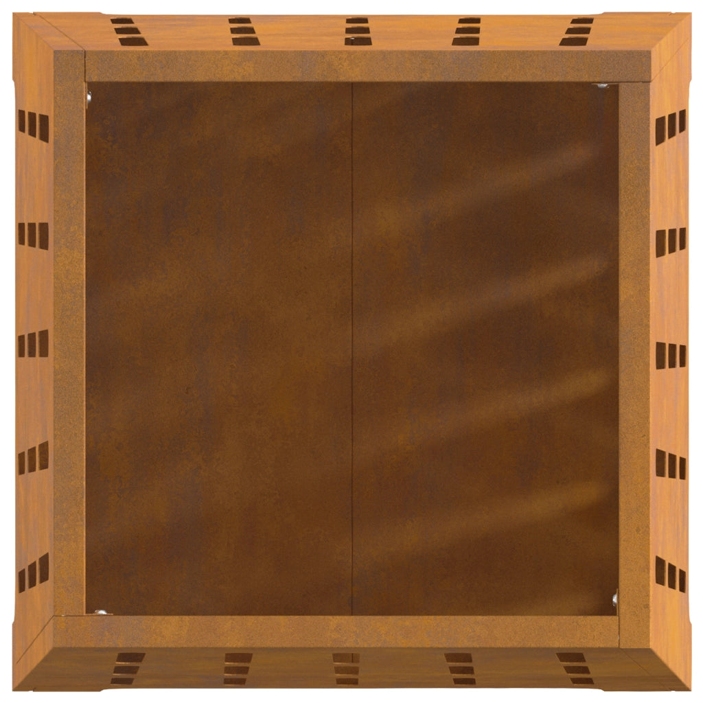 Focolare Quadrato 50x50x70 cm Acciaio Invecchiato
