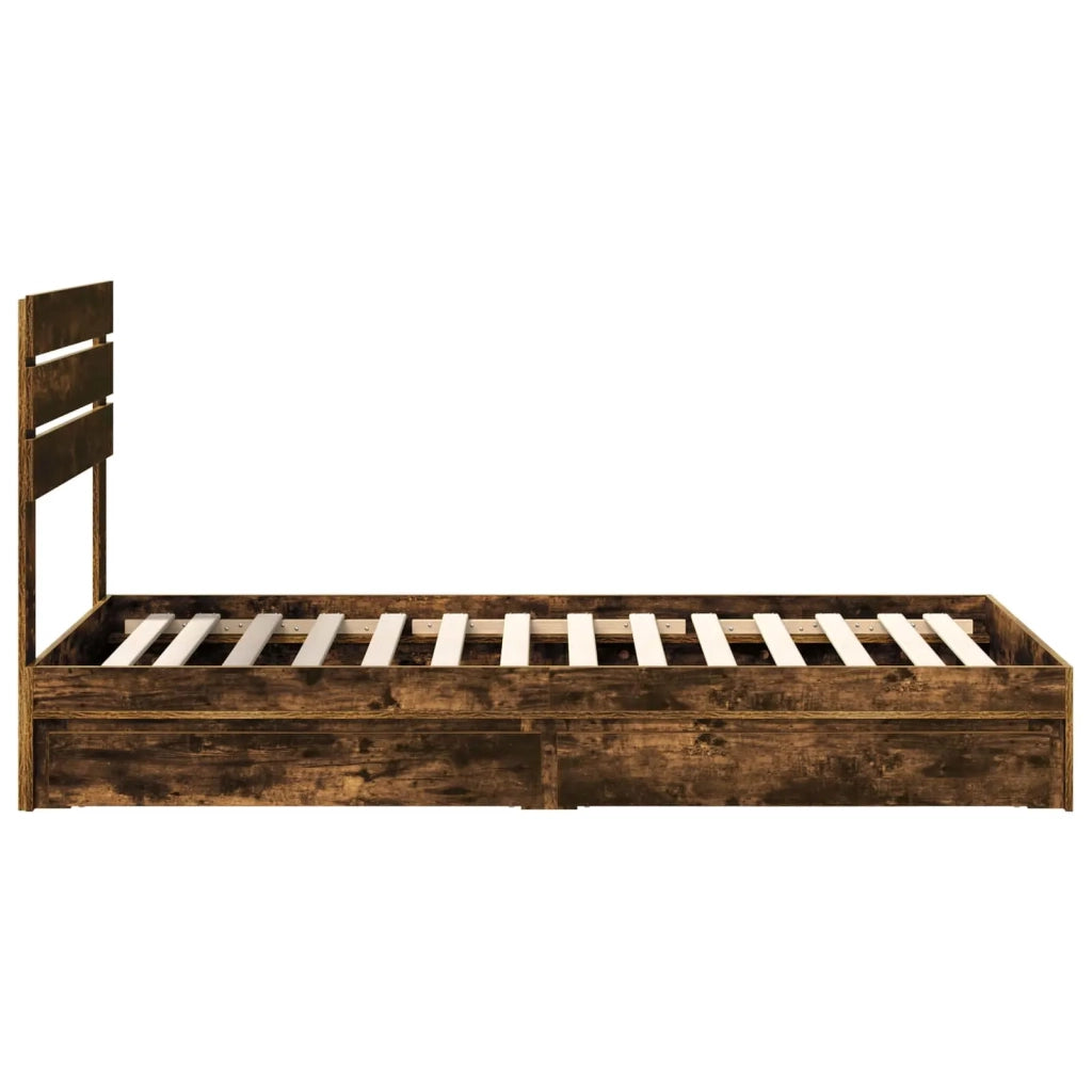 Letto con Contenitore Rovere fumé 75 x 190 cm Legno multistrato