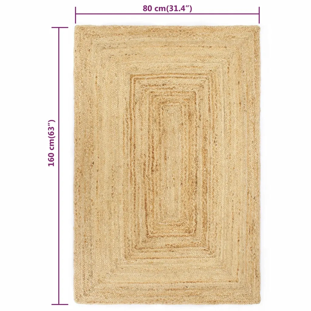 Tappeto Artigianale in Juta Naturale 80x160 cm 133728
