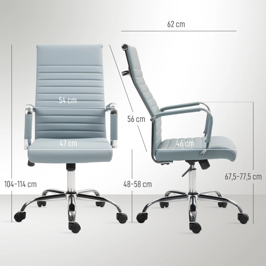 Sedia da Ufficio Girevole con Schienale Alto Regolabile in Altezza ¨C zephmum ¨C Grigio Chiaro