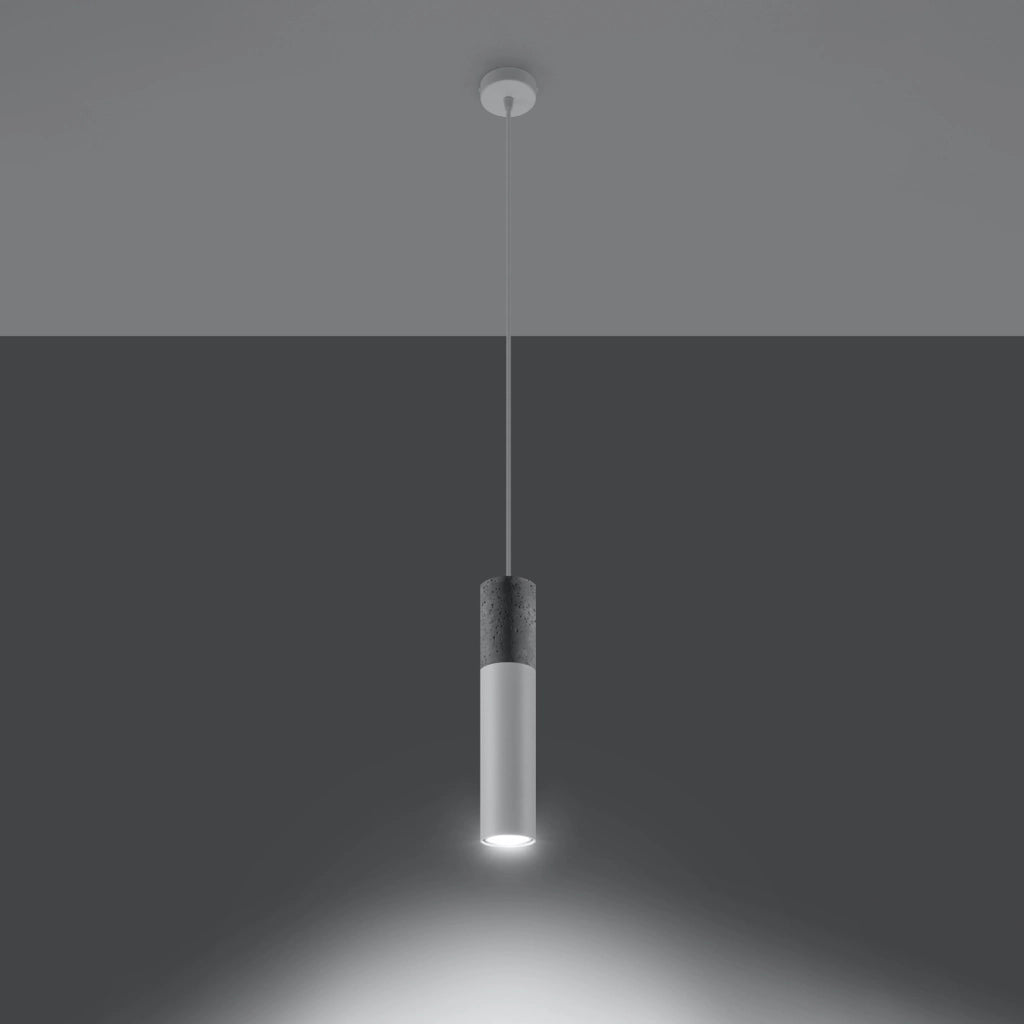 Lampada sospensione cemento Valero 1 bianco GU10 PureLume